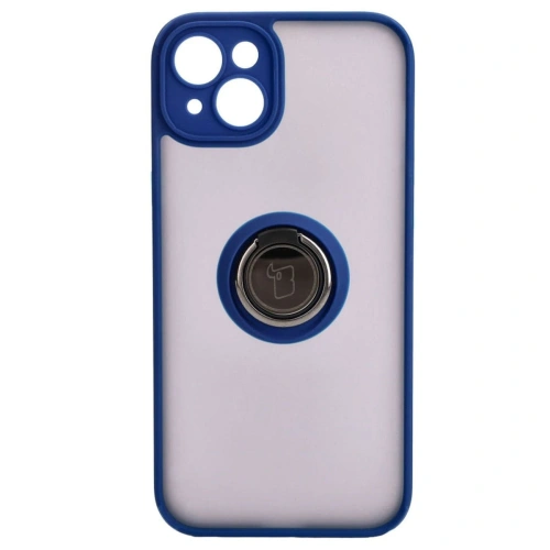 Kup Bizon Case Hybrid Ring Apple iPhone 15 Plus rauchig mit einem marineblauen Rahmen - BIZ3725 - {ean13} - Sklep Home Screen