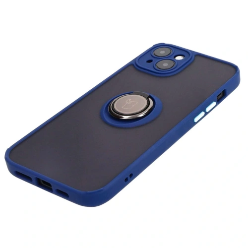 Kup Bizon Case Hybrid Ring Apple iPhone 15 Plus füstös színben, tengerészkék kerettel - BIZ3725 - {ean13} - Sklep Home Screen
