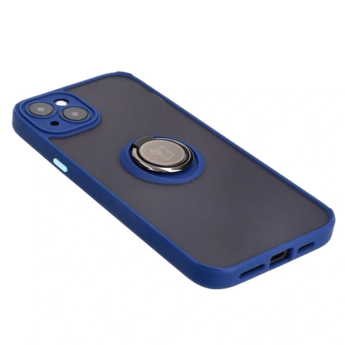 Kup Bizon Case Hybrid Ring Apple iPhone 15 Plus rauchig mit einem marineblauen Rahmen - BIZ3725 - {ean13} - Sklep Home Screen