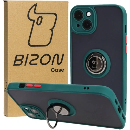 Kup Bizon Case Hybrid Ring Apple iPhone 15 Plus füstös sötétzöld kerettel - BIZ3726 - {ean13} - Sklep Home Screen
