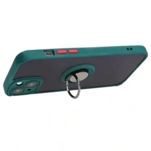 Kup Bizon Case Hybrid Ring Apple iPhone 15 Plus rauchig mit einem dunkelgrünen Rahmen - BIZ3726 - {ean13} - Sklep Home Screen