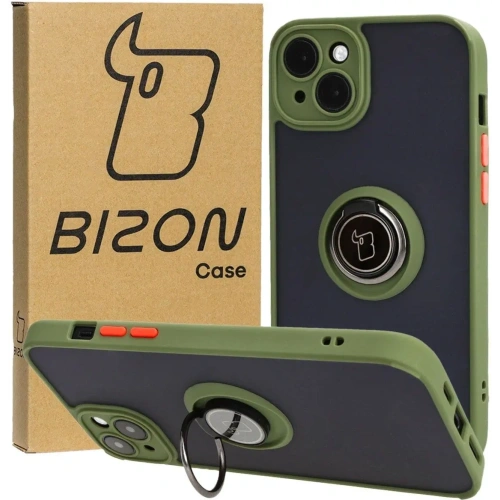 Kup Bizon Case Hybrid Ring Apple iPhone 15 Plus füstös zöld kerettel - BIZ3727 - {ean13} - Sklep Home Screen