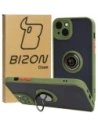 Bizon Case Hybrid Ring Apple iPhone 15 Plus füstös zöld kerettel