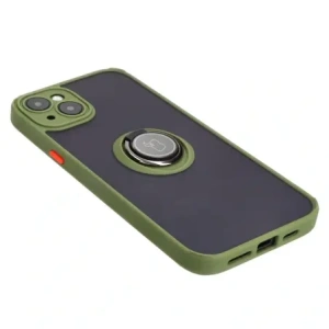 Kup Bizon Case Hybrid Ring Apple iPhone 15 Plus rauchig mit einem grünen Rahmen - BIZ3727 - {ean13} - Sklep Home Screen