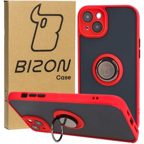 Kup Bizon Case Hybrid Ring Apple iPhone 15 Plus füstös piros kerettel - BIZ3728 - {ean13} - Sklep Home Screen
