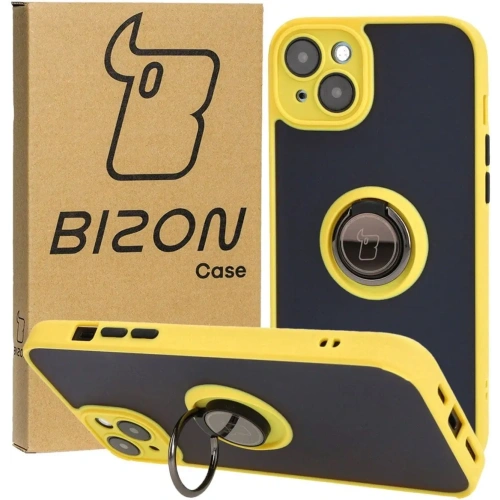 Kup Bizon Case Hybrid Gyűrű Apple iPhone 15 Plus füstös sárga kerettel - BIZ3730 - {ean13} - Sklep Home Screen
