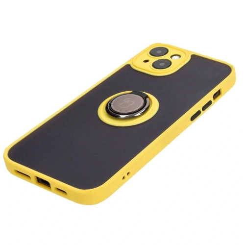 Buy Bizon Case Hybrid Ring Apple iPhone 15 Plus smoky with a yellow frame - BIZ3730 - {ean13} - Home Screen Store Europe