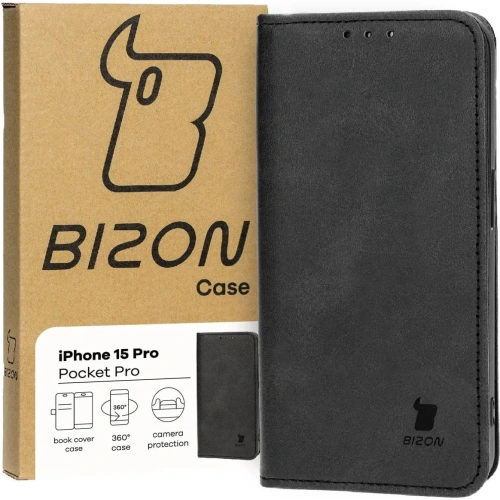 Kup Etui z klapką Bizon Case Pocket Pro do Apple iPhone 15 Pro czarne - BIZ3731 - {ean13} - Sklep Home Screen