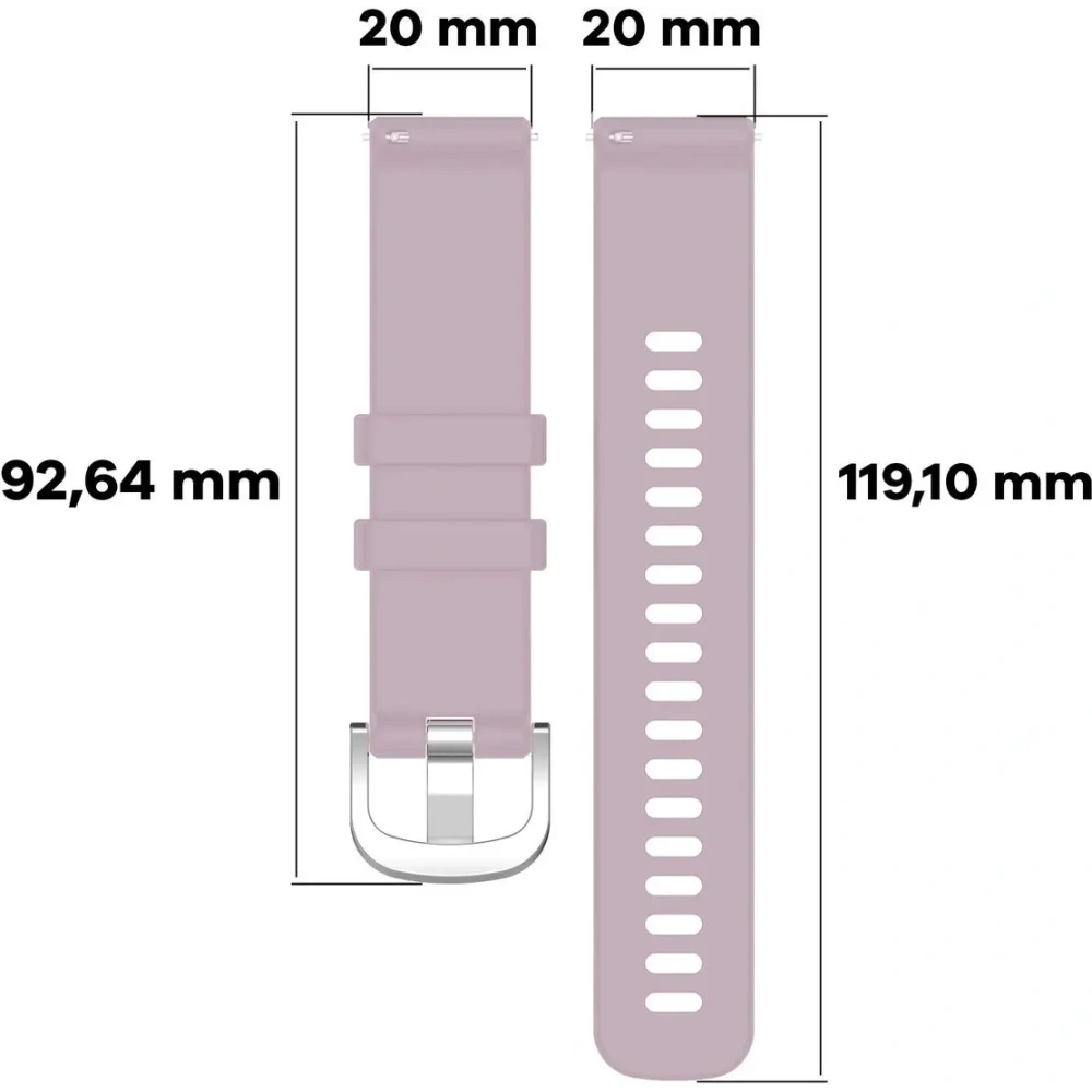 Pasek Bizon Strap Watch Silicone Pro do Garmin Vivoactive 5 jasnofioletowy