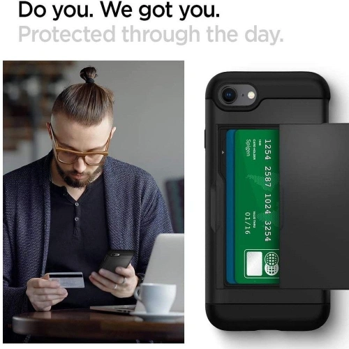 Kup Spigen Apple Tasche Slim Armor CS iPhone SE 2022/SE 2020/8/7 Schwarz - SPN1062BLK - {ean13} - Sklep Home Screen