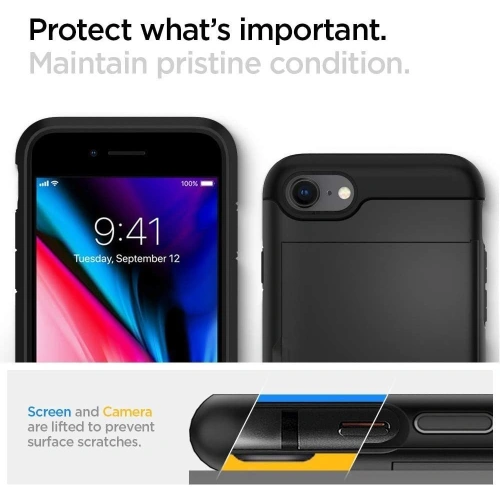 Kup Etui Spigen Slim Armor CS Apple iPhone SE 2022/SE 2020/8/7 Negru - SPN1062BLK - {ean13} - Sklep Home Screen