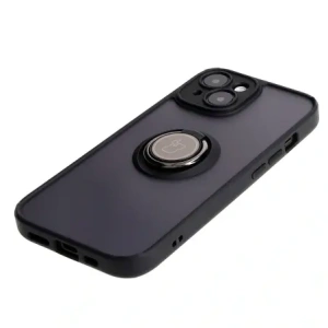 Kup Etui z uchwytem na palec Bizon Case Hybrid Ring do Apple iPhone 15 przydymione z czarną ramką - BIZ3764 - {ean13} - Sklep Home Screen