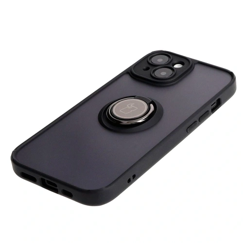 Kup Etui z uchwytem na palec Bizon Case Hybrid Ring do Apple iPhone 15 kouřové s černým rámem - BIZ3764 - {ean13} - Sklep Home Screen