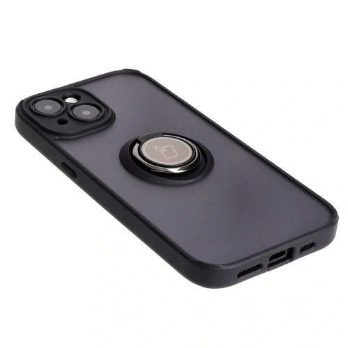 Kup Etui z uchwytem na palec Bizon Case Hybrid Ring do Apple iPhone 15 kouřové s černým rámem - BIZ3764 - {ean13} - Sklep Home Screen