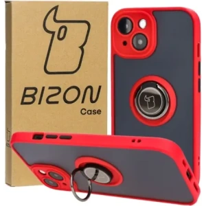 Buy Bizon Case Hybrid Ring Apple iPhone 15 smoky with a red frame - BIZ3767 - {ean13} - Home Screen Store Europe
