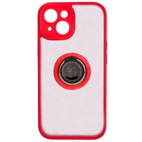 Kup Etui z uchwytem na palec Bizon Case Hybrid Ring do Apple iPhone 15 przydymione z czerwoną ramką - BIZ3767 - {ean13} - Sklep Home Screen
