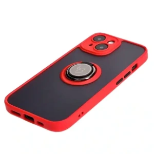 Buy Bizon Case Hybrid Ring Apple iPhone 15 smoky with a red frame - BIZ3767 - {ean13} - Home Screen Store Europe