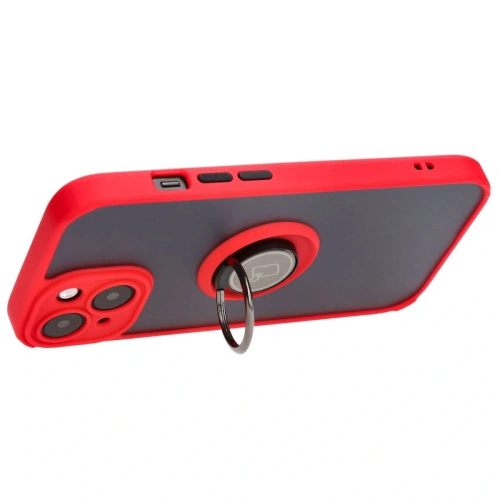 Kup Etui z uchwytem na palec Bizon Case Hybrid Ring do Apple iPhone 15 przydymione z czerwoną ramką - BIZ3767 - {ean13} - Sklep Home Screen