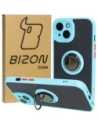 Kup Etui z uchwytem na palec Bizon Case Hybrid Ring do Apple iPhone 15 przydymione z jasnoniebieską ramką - BIZ3768 - {ean13} - Sklep Home Screen
