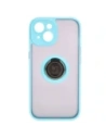 Kup Etui z uchwytem na palec Bizon Case Hybrid Ring do Apple iPhone 15 przydymione z jasnoniebieską ramką - BIZ3768 - {ean13} - Sklep Home Screen