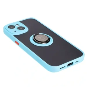 Buy Bizon Case Hybrid Ring Apple iPhone 15 smoky with a light blue frame - BIZ3768 - {ean13} - Home Screen Store Europe