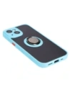Kup Etui z uchwytem na palec Bizon Case Hybrid Ring do Apple iPhone 15 przydymione z jasnoniebieską ramką - BIZ3768 - {ean13} - Sklep Home Screen