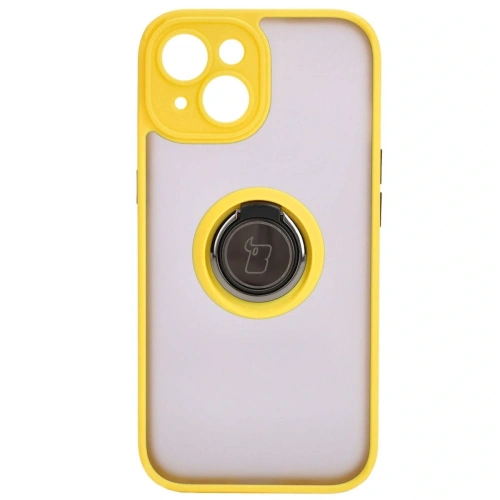 Kup Bizon Case Hybrid Ring Apple iPhone 15 fumuriu cu un cadru galben - BIZ3769 - {ean13} - Sklep Home Screen