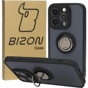 Kup Etui z uchwytem na palec Bizon Case Hybrid Ring do Apple iPhone 15 Pro przydymione z czarną ramką - BIZ3770 - {ean13} - Sklep Home Screen