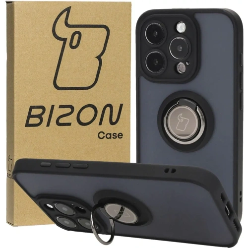 Kup Bizon Case Hybrid Ring Apple iPhone 15 Pro rauchig mit einem schwarzen Rahmen - BIZ3770 - {ean13} - Sklep Home Screen