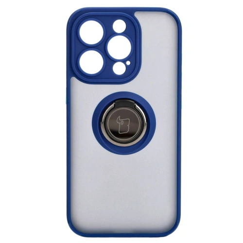 Kup Bizon Case Hybrid Ring Apple iPhone 15 Pro rauchig mit einem marineblauen Rahmen - BIZ3771 - {ean13} - Sklep Home Screen