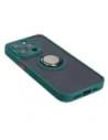 Buy Bizon Case Hybrid Ring Apple iPhone 15 Pro smoky with a dark green frame - BIZ3772 - {ean13} - Home Screen Store Europe