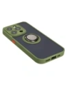 Buy Bizon Case Hybrid Ring Apple iPhone 15 Pro smoky with a green frame - BIZ3773 - {ean13} - Home Screen Store Europe