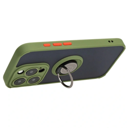 Kup Bizon Case Hybrid Ring Apple iPhone 15 Pro rauchig mit einem grünen Rahmen - BIZ3773 - {ean13} - Sklep Home Screen