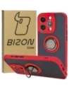 Bizon Case Hybrid Ring Apple iPhone 15 Pro smoky with a red frame