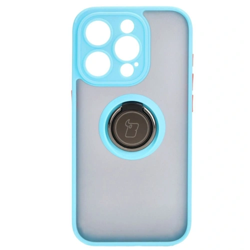 Kup Bizon Case Hybrid Ring Apple iPhone 15 Pro fumuriu cu un cadru bleu deschis - BIZ3775 - {ean13} - Sklep Home Screen