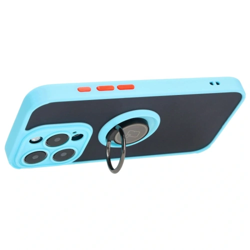 Kup Bizon Case Hybrid Ring Apple iPhone 15 Pro fumuriu cu un cadru bleu deschis - BIZ3775 - {ean13} - Sklep Home Screen