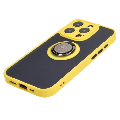 Kup Bizon Case Hybrid Ring Apple iPhone 15 Pro fumuriu cu un cadru galben - BIZ3776 - {ean13} - Sklep Home Screen