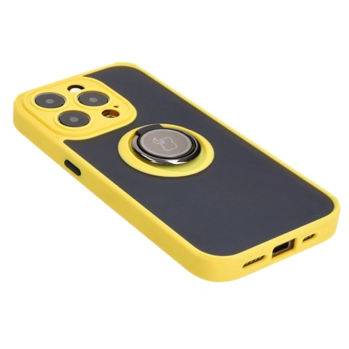 Kup Bizon Case Hybrid Ring Apple iPhone 15 Pro fumuriu cu un cadru galben - BIZ3776 - {ean13} - Sklep Home Screen