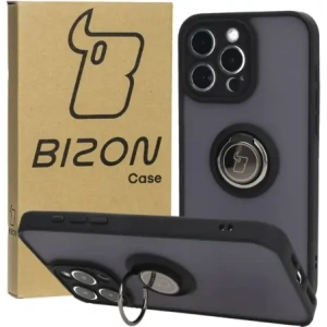 Kup Etui z uchwytem na palec Bizon Case Hybrid Ring do Apple iPhone 15 Pro Max przydymione z czarną ramką - BIZ3777 - {ean13} - Sklep Home Screen