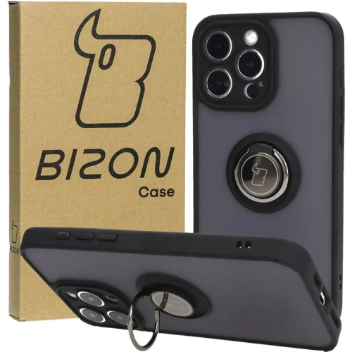 Buy Bizon Case Hybrid Ring Apple iPhone 15 Pro Max smoky with a black frame - BIZ3777 - {ean13} - Home Screen Store Europe