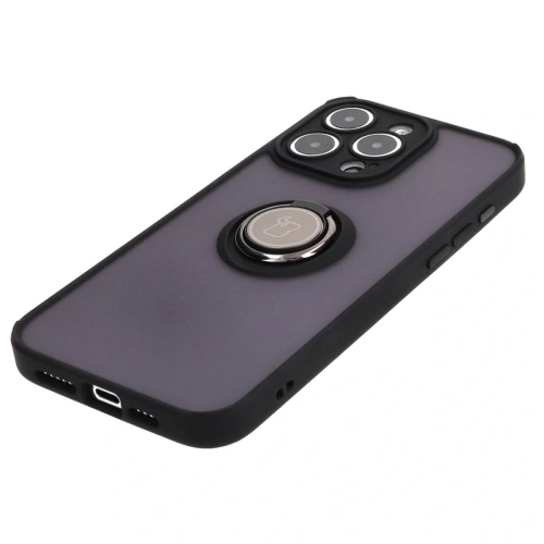 Kup Etui s držákem na prst Bizon Case Hybrid Ring pro Apple iPhone 15 Pro Max kouřové s černým rámem - BIZ3777 - {ean13} - Sklep Home Screen