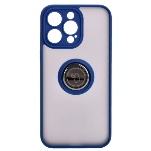Kup Etui z uchwytem na palec Bizon Case Hybrid Ring do Apple iPhone 15 Pro Max zakouřená s modrým rámečkem - BIZ3778 - {ean13} - Sklep Home Screen