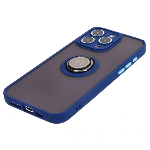 Kup Bizon Case Hybrid Ring Apple iPhone 15 Pro Max fumurie cu un cadru albastru marin - BIZ3778 - {ean13} - Sklep Home Screen