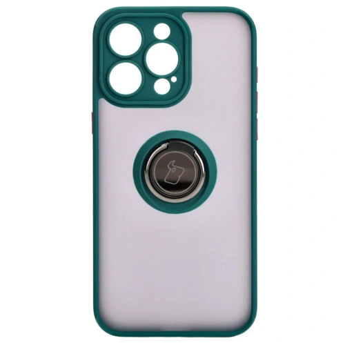 Buy Bizon Case Hybrid Ring Apple iPhone 15 Pro Max smoky with a dark green frame - BIZ3779 - {ean13} - Home Screen Store Europe