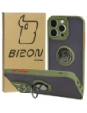 Bizon Case Hybrid Ring Apple iPhone 15 Pro Max fumuriu cu un cadru verde