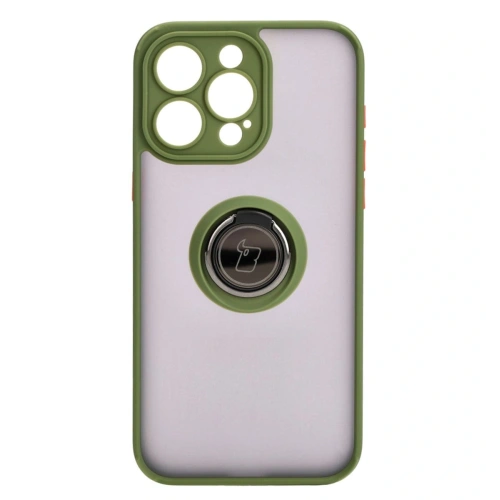 Kup Bizon Case Hybrid Ring Apple iPhone 15 Pro Max fumuriu cu un cadru verde - BIZ3780 - {ean13} - Sklep Home Screen