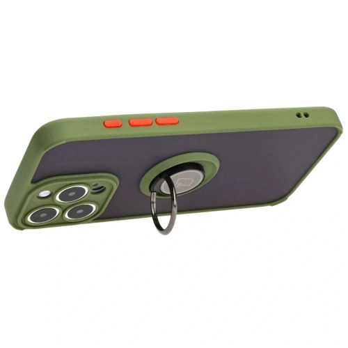 Kup Bizon Case Hybrid Ring Apple iPhone 15 Pro Max fumuriu cu un cadru verde - BIZ3780 - {ean13} - Sklep Home Screen