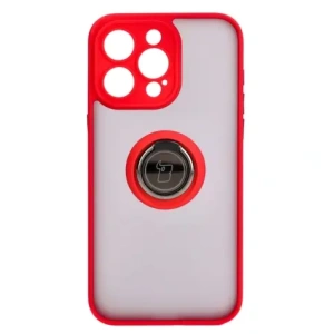 Kup Etui z uchwytem na palec Bizon Case Hybrid Ring do Apple iPhone 15 Pro Max przydymione z czerwoną ramką - BIZ3781 - {ean13} - Sklep Home Screen