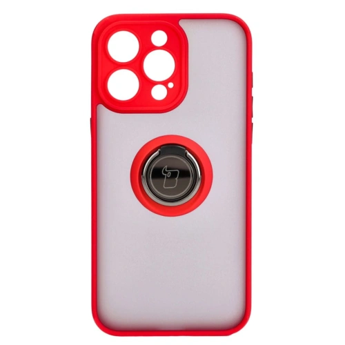 Buy Bizon Case Hybrid Ring Apple iPhone 15 Pro Max smoky with a red frame - BIZ3781 - {ean13} - Home Screen Store Europe