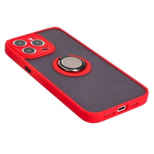 Buy Bizon Case Hybrid Ring Apple iPhone 15 Pro Max smoky with a red frame - BIZ3781 - {ean13} - Home Screen Store Europe